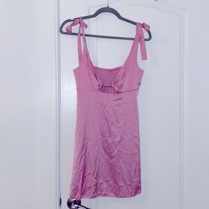 PURPLE AMAZON TIE STRAP CHAIN FRINT MINI DRESS SIZE M